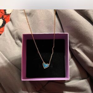 Kendra Scott Gold Necklace with Turquoise Heart Pendant